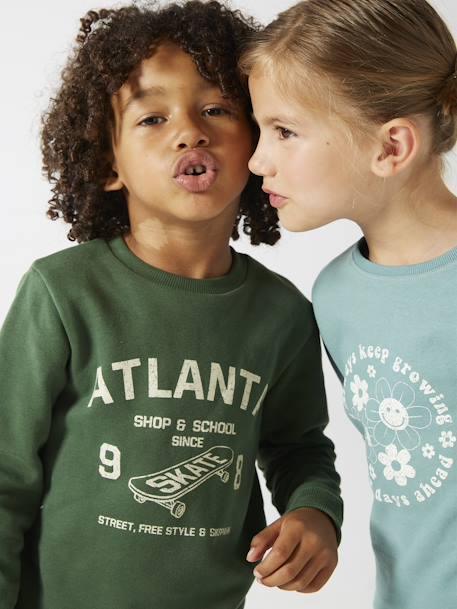 Jongenssweater Basics met grafische motieven groen+nachtblauw+pecannoot - vertbaudet enfant 