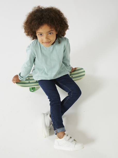 Jean fille tregging Basics bleu jean+stone - vertbaudet enfant 