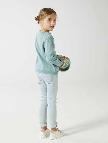 Jean fille tregging Basics bleu jean+double stone - vertbaudet enfant 