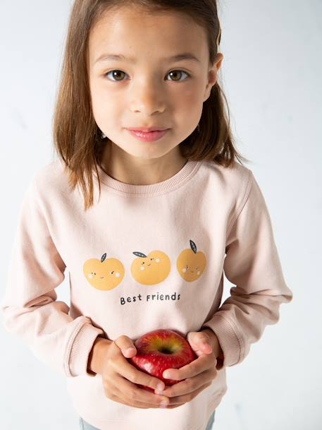 Meisjessweater aardbeirood+roze (poederkleur) - vertbaudet enfant 