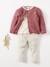 Cardigan broderie dorée coeur bébé ivoire+ocre+vieux rose - vertbaudet enfant 