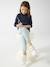 Jean fille tregging Basics bleu jean+double stone - vertbaudet enfant 