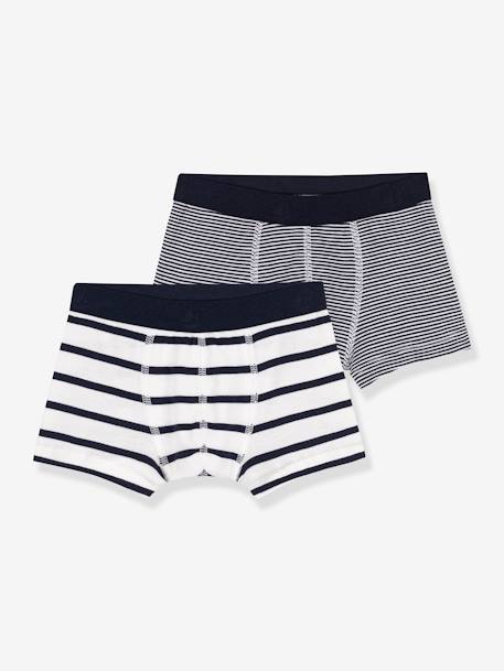 Lot de 2 boxers rayés lot blanc - vertbaudet enfant 