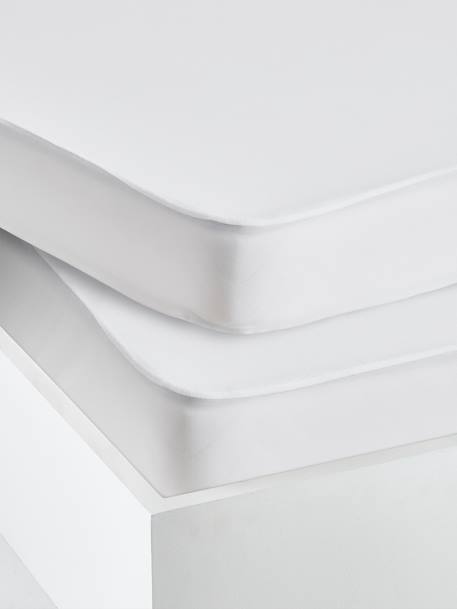 Set van 2 ultra-absorberende microvezel onderlakens wit - vertbaudet enfant 