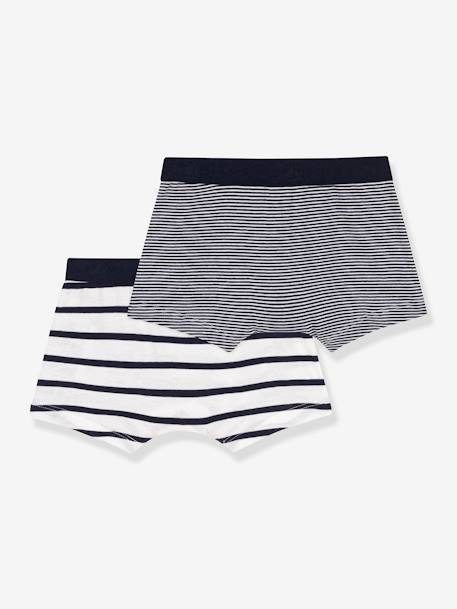 Lot de 2 boxers rayés lot blanc - vertbaudet enfant 