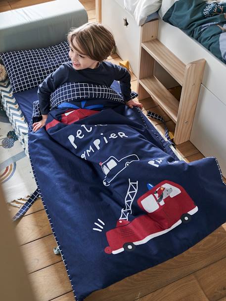 Couchage de sieste maternelle personnalisable MINILI POMPIER marine - vertbaudet enfant 