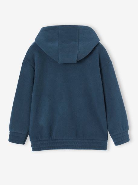 Fleece jongenssweater met capuchon nachtblauw - vertbaudet enfant 