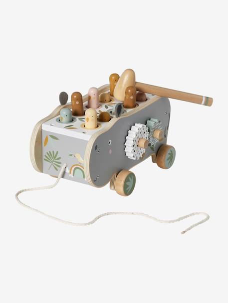 Hippopotame à tirer en bois FSC® gris - vertbaudet enfant 