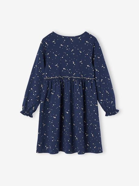 Robe de fête fille motifs étoiles irisés marine+rouge - vertbaudet enfant 
