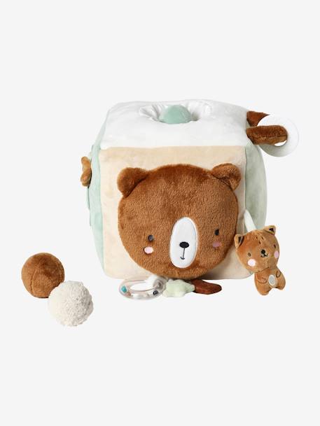 Grand cube d'activités en tissu GREEN FOREST marron - vertbaudet enfant 