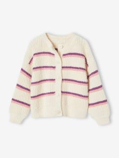 Meisje-Trui, vest, sweater-Gestreept vestje van chenille mesh meisjes