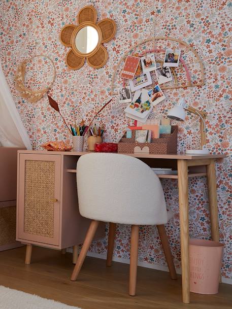 Bureau enfant cannage POESIE rose nude+vert - vertbaudet enfant 