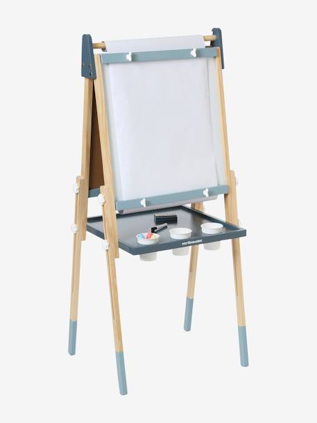 Tableau pliable et réglable en hauteur 3 en 1 en bois FSC® marine+multicolore+Rose - vertbaudet enfant 