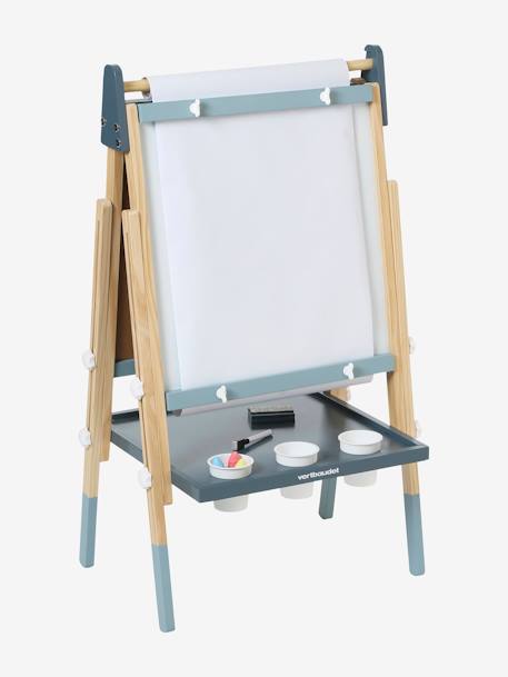 Tableau pliable et réglable en hauteur 3 en 1 en bois FSC® marine+multicolore+Rose - vertbaudet enfant 