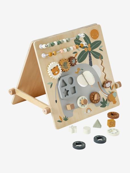 Panneau d'activités double face TANZANIE en bois FSC® blanc - vertbaudet enfant 