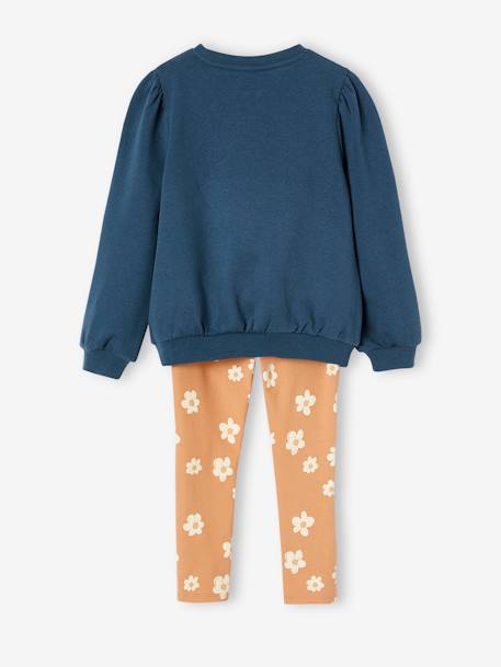 Ensemble sweat + legging imprimé fille marine - vertbaudet enfant 