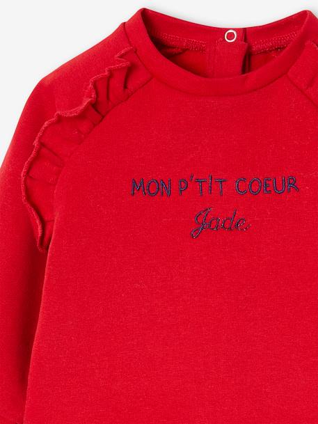 Personaliseerbare fleece babysweater rood - vertbaudet enfant 