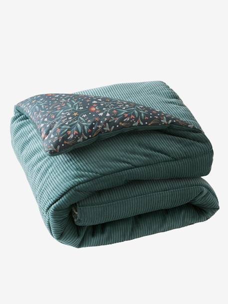 Tapis de sol / fond de parc patchwork coton et velours BROCÉLIANDE vert imprimé - vertbaudet enfant 