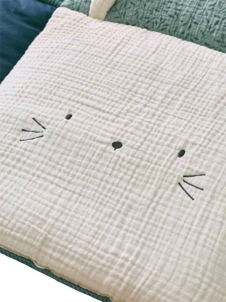 Tapis de sol / fond de parc patchwork coton et velours BROCÉLIANDE vert imprimé - vertbaudet enfant 