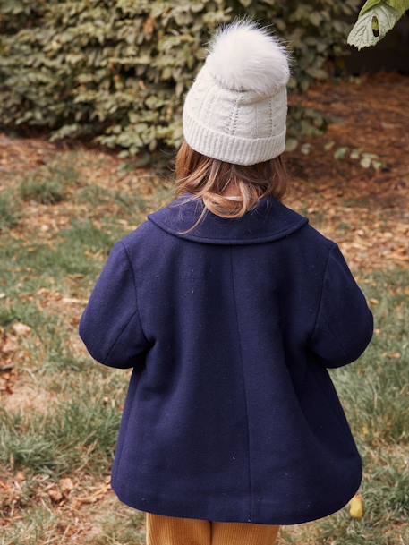 Officiersjas voor meisjes van wol marineblauw - vertbaudet enfant 