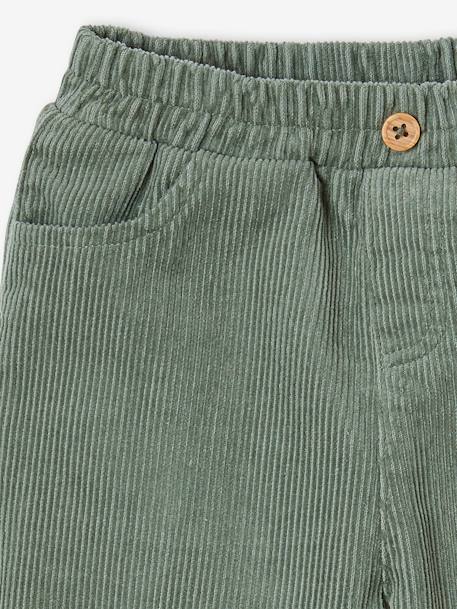 Corduroy babybroek grijsblauw+karamel+korstmos - vertbaudet enfant 