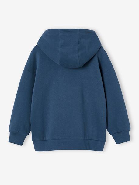 Sweat à capuche motif dino néon garçon bleu nuit - vertbaudet enfant 