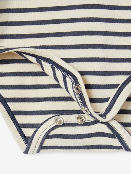 Set van 2 babyromperstje met opgerold kraagje ijsblauw - vertbaudet enfant 