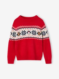 Jongens-Trui, vest, sweater-Kersttrui in jacquard voor kinderen, capsule familiecollectie