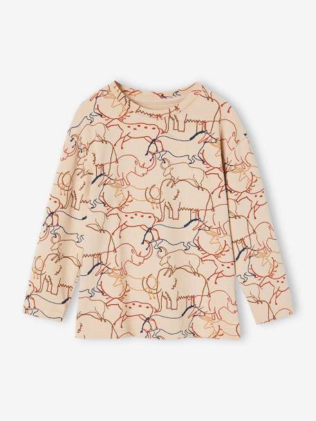 Tee-shirt préhisto-graphique garçon beige - vertbaudet enfant 