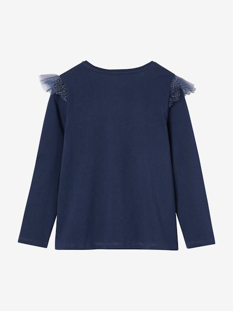 Tee-shirt de Noël motif lune irisé fille volants pailletés marine - vertbaudet enfant 