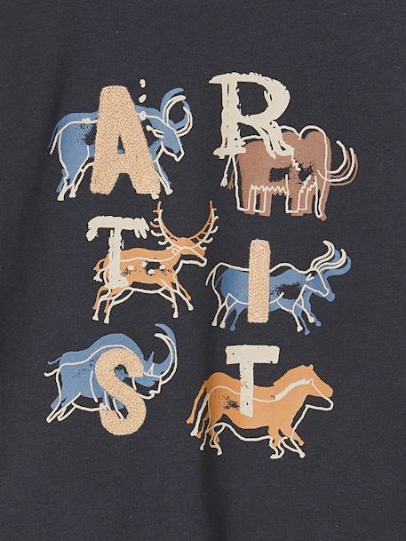 Tee-shirt préhisto artiste garçon détails brodés anthracite - vertbaudet enfant 