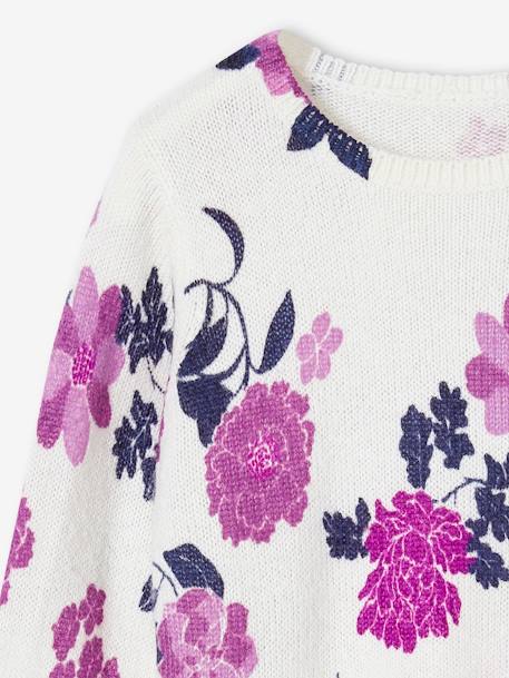 Pull motifs fleurs fille rose imprimé - vertbaudet enfant 