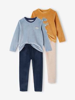 Jongens- Pyjama, surpyjama-Set van 2 fluwelen jongenspyjama's "graafmachine"