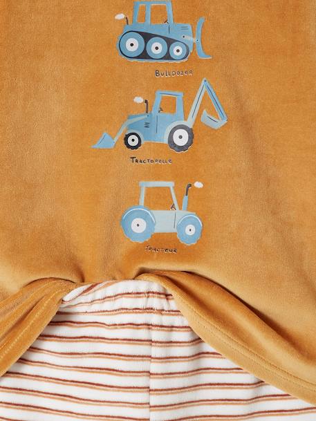 Lot de 2 pyjamas garçon velours tractopelle vert sauge - vertbaudet enfant 