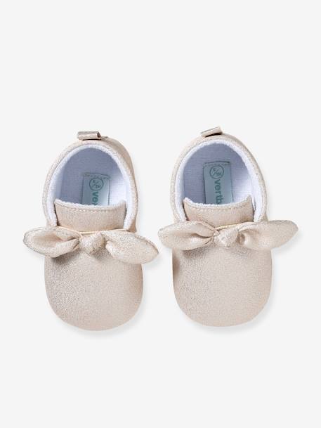 Chaussons souples avec noeud bébé or - vertbaudet enfant 