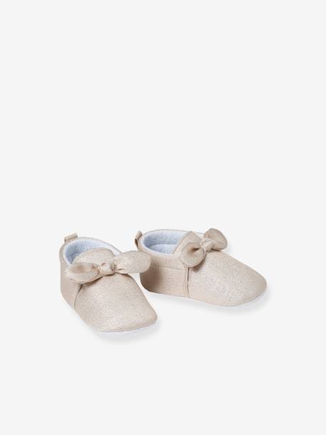 Chaussons souples avec noeud bébé or - vertbaudet enfant 