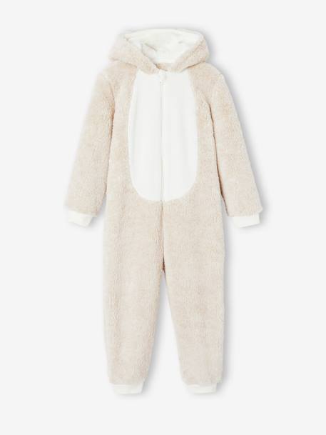 Surpyjama fille noël hibou beige chiné - vertbaudet enfant 