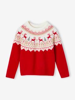 Meisje-Trui, vest, sweater-Trui-Jacquard meisjestrui voor de kerst