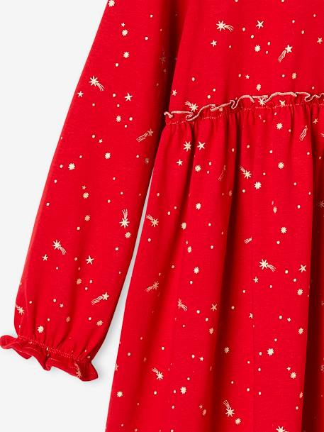Robe de fête fille motifs étoiles irisés marine+rouge - vertbaudet enfant 