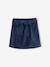 Jupe paperbag en velours lisse fille bleu nuit - vertbaudet enfant 
