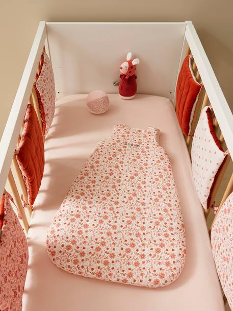 Tour de lit/tour de parc modulable HAPPY BOHEME rose imprimé - vertbaudet enfant 