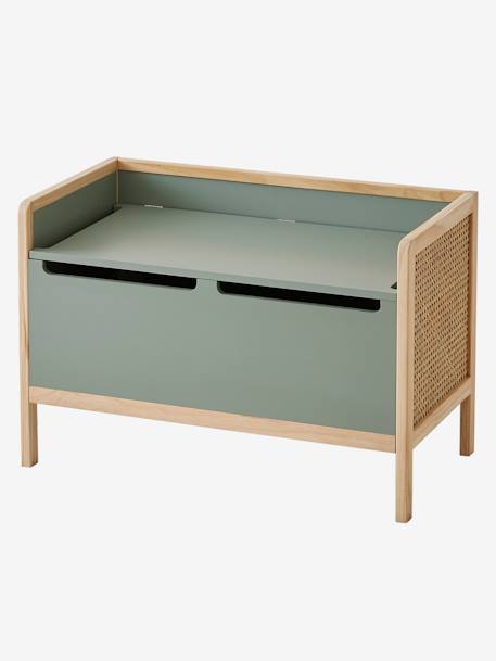 Coffre de rangement / banc cannage LIGNE POÉSIE vert - vertbaudet enfant 