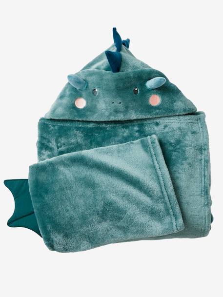 Plaid à manches et capuche Animal parme foncé+roux+vert - vertbaudet enfant 