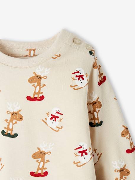T-shirt Kerst baby parelgrijs - vertbaudet enfant 