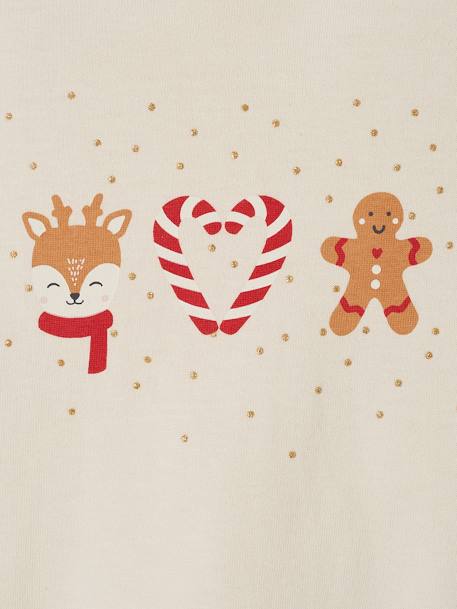 Kerstshirt voor baby's met lange mouwen ecru - vertbaudet enfant 