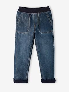 Onverwoestbare gevoerde jeans voor jongens van fleece, makkelijk aan te trekken  - vertbaudet enfant
