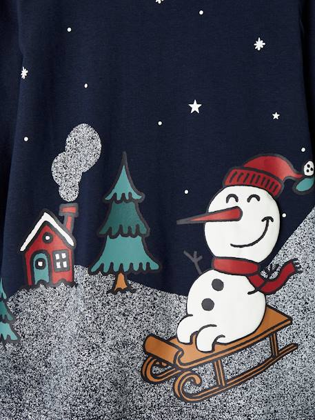 T-shirt de Noël motif bonhomme de neige garçon marine - vertbaudet enfant 