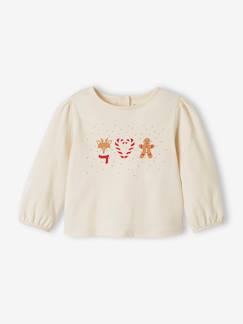 Baby-T-shirt, coltrui-Kerstshirt voor baby's met lange mouwen