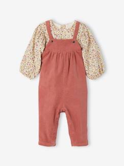 Baby-Set fluwelen blouse en overall voor meisjesbaby