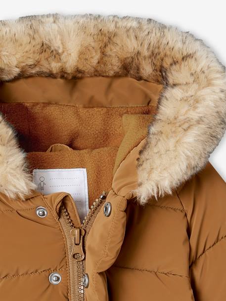 Doudoune doublée bébé à capuche curcuma+indigo - vertbaudet enfant 